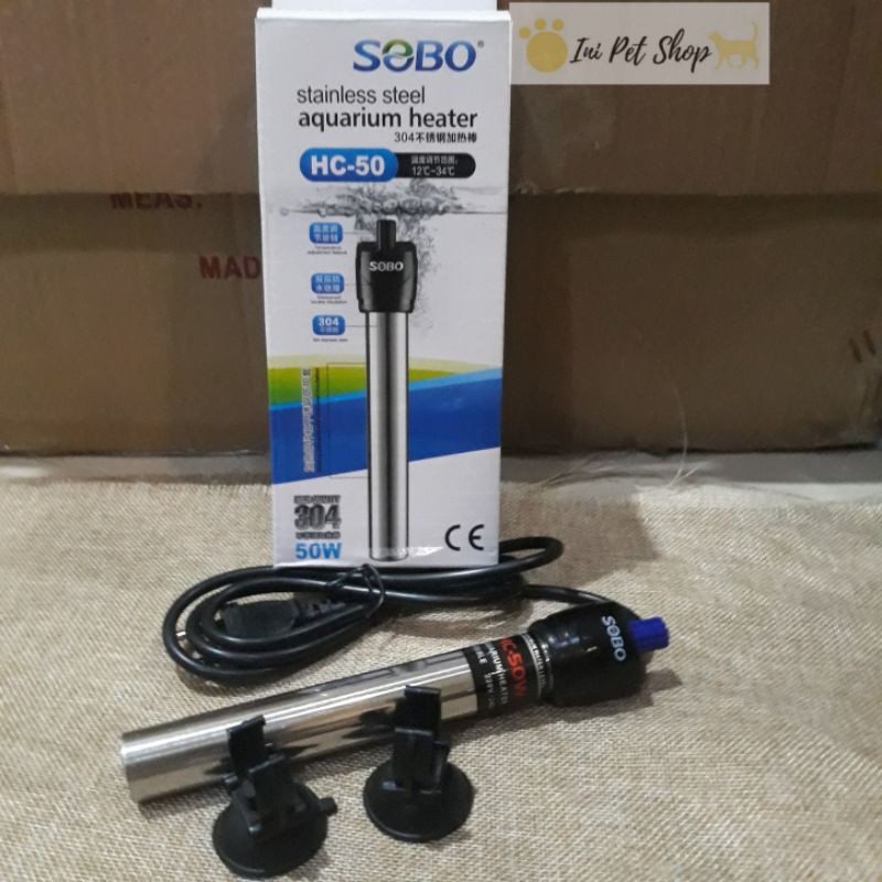 SOBO HC 50 stainlless Steel Aquarium heater 50watt