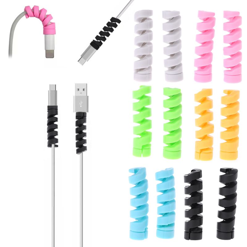 Vivi 2pcs Pelindung Kabel charger usb Bentuk spiral sl