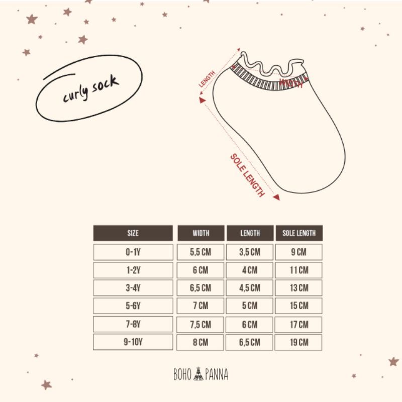 BOHOPANNA - CURLY SOCK - KAOS KAKI ANAK - KAOS KAKI BAYI