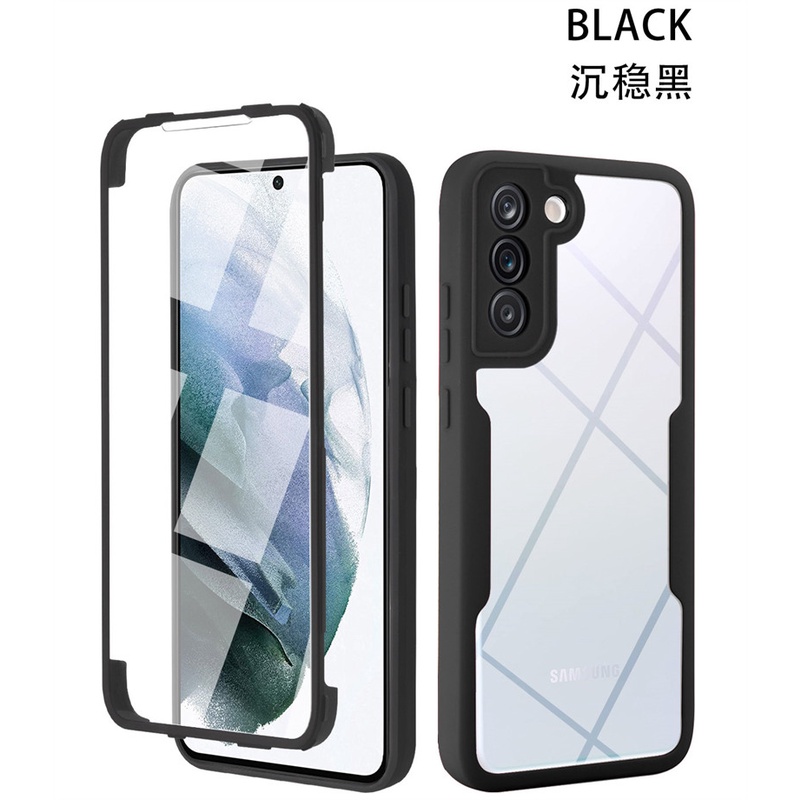 Oppo A96 A76 A15 A15s A16 A54 A55 A74 A52 A92 A95 A53 A33 A5 A9 2020 Reno 5F Case 360sarung Pelindung Full Body-Black