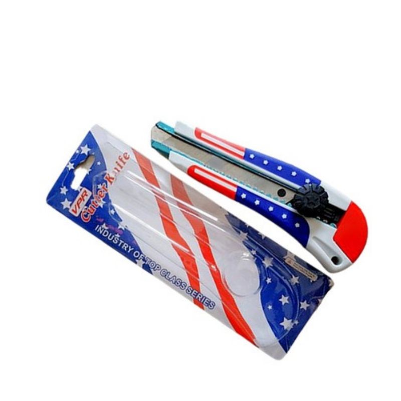 

Pisau Potong Serbaguna Cutter Sharp USA Besar Gagang Karet Plastik Alat Pemotong Kertas Kardus PVC