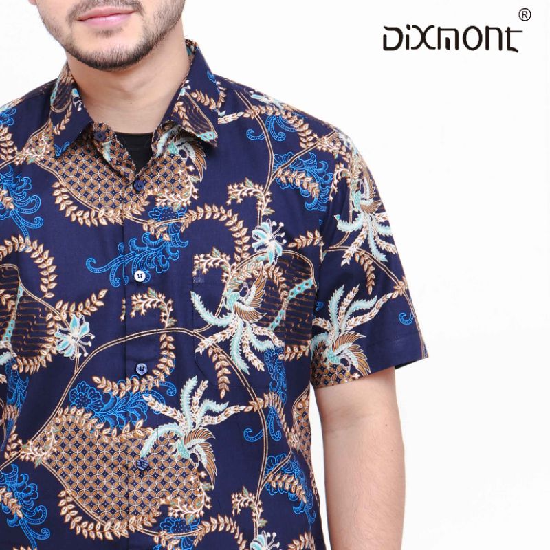 Dixmont Kemeja Pria Batik Pendek Hem BS01521