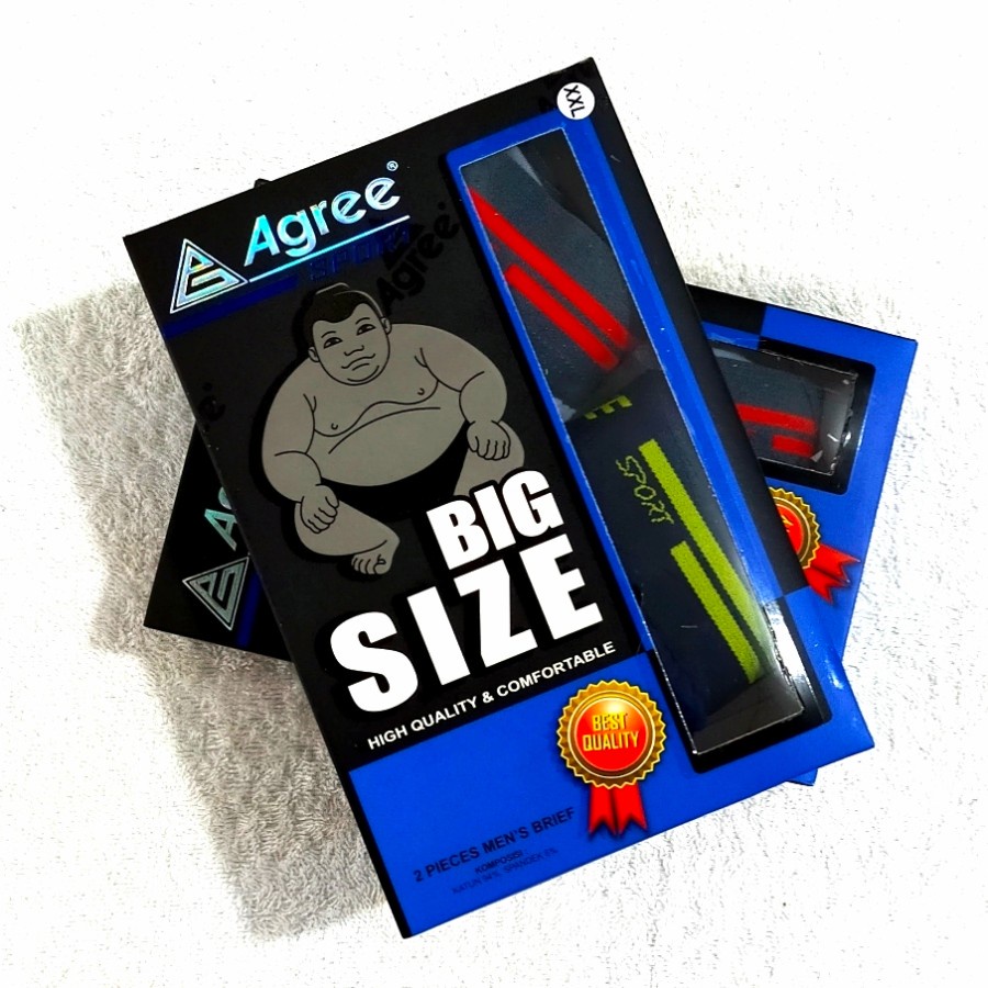 2 Pcs Celana Dalam Pria Big Size Jumbo Agree Sport CD Underwear