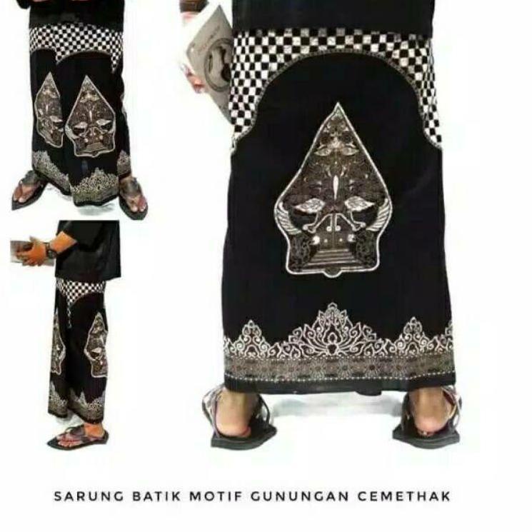 Harga TERMURAAH.. Sarung Batik Halus Motif Wayang Gunungan - Warna Kuning - Sarung Gus Azmi