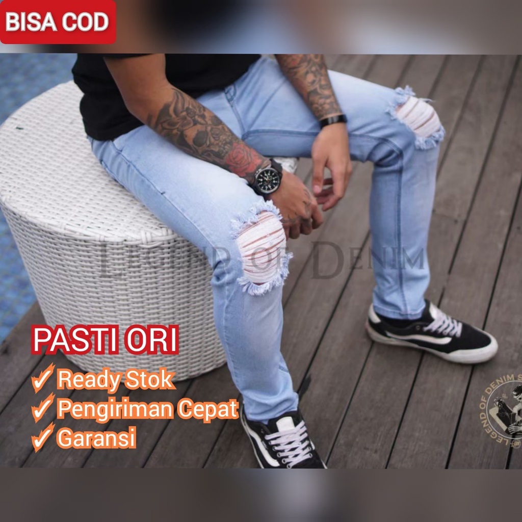 Celana jeans Pria Softjeans Ripped Legend Of Denim Celana jeans sobek sofjeans biobleach LJ4001