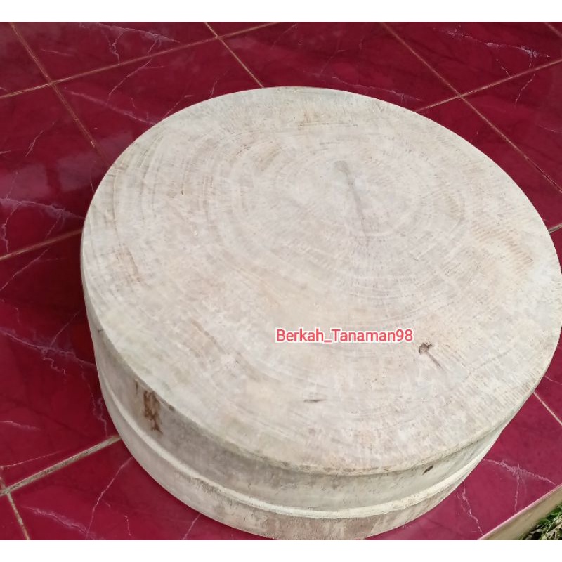 Talenan kayu Asem Bulat 35cm/talenan besar Tebal/talenan potong cincang daging/talenan dapur