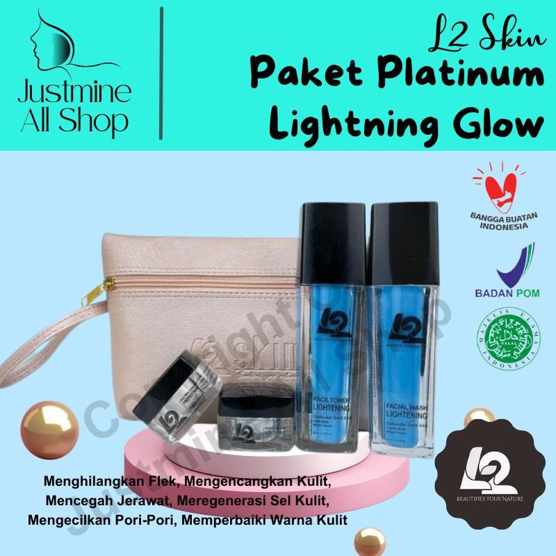 Paket Platinum Lightening Glow L2 Skin Paket Perawatan Wajah Putih Bersih Glowing Pada Wajah Skincar