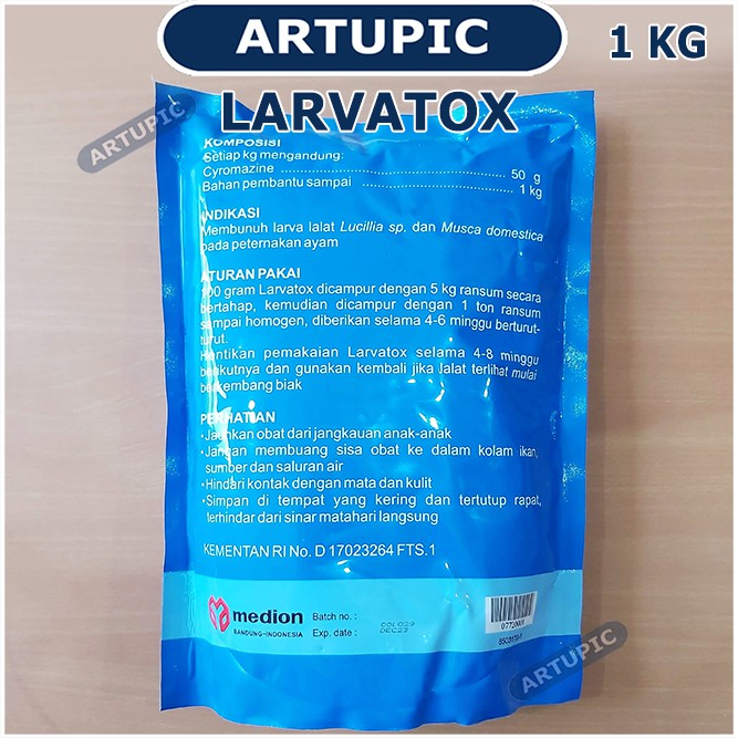 Larvatox 1 kg Obat Pembasmi Anti Lalat Ayam Unggas Hewan Medion Artupic Cyromazine