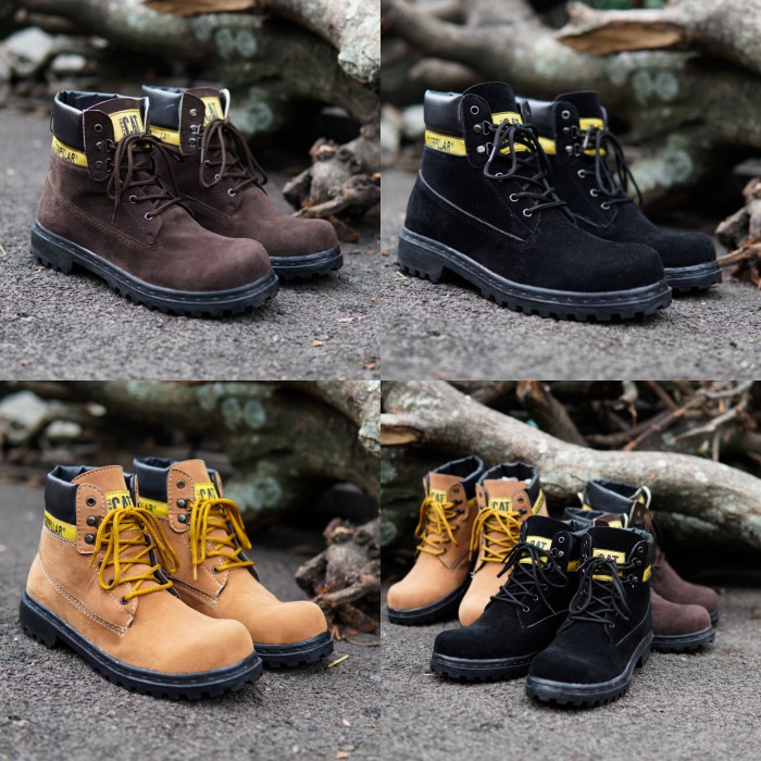 SEPATU BOOTS PRIA SAFETY CATERPILLAR SBY HIGH ORIGINAL HANDMADE UJUNG BESI