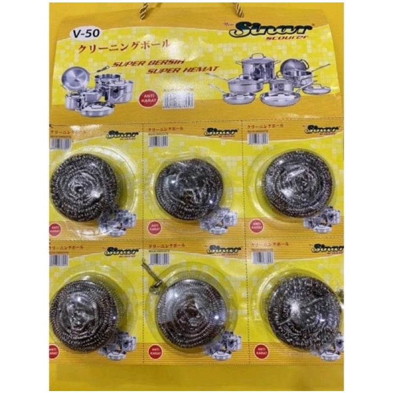 ASEMKAJKT - Sabut Kawat Cuci Piring SINAR Anti Karat PRES STAINLESS