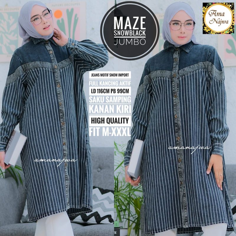 MAZE BLUE JUMBO BY AMANAJWA TUNIK JUMBO JEANS