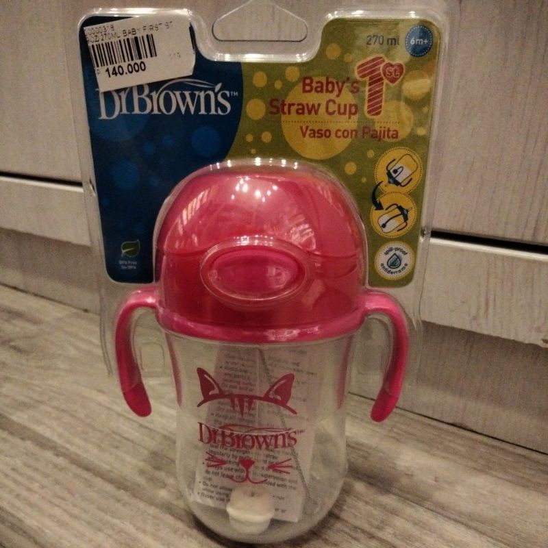 Dr Brown Baby's First Straw Cup 270ml / 6m+ / Botol Minum