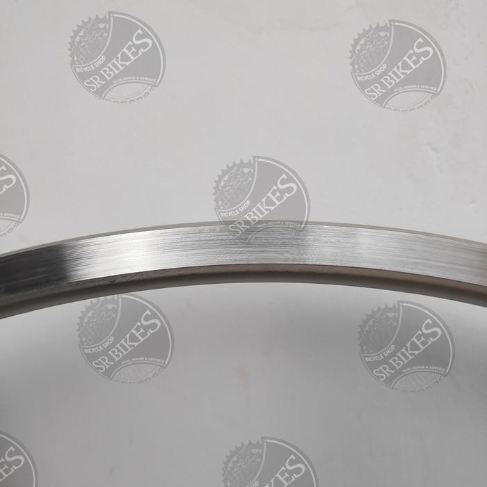 VELG RIM 26" ALLOY 36H DOUBLE WALL BRAKELINE SILVER CNC. ARAYA TX-633 