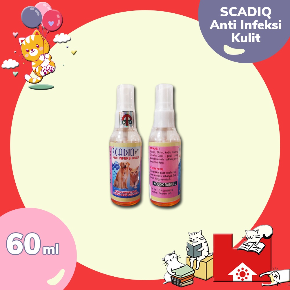 SCADIQ SPRAY 60ML OBAT SCABIES ANJING DAN KUCING