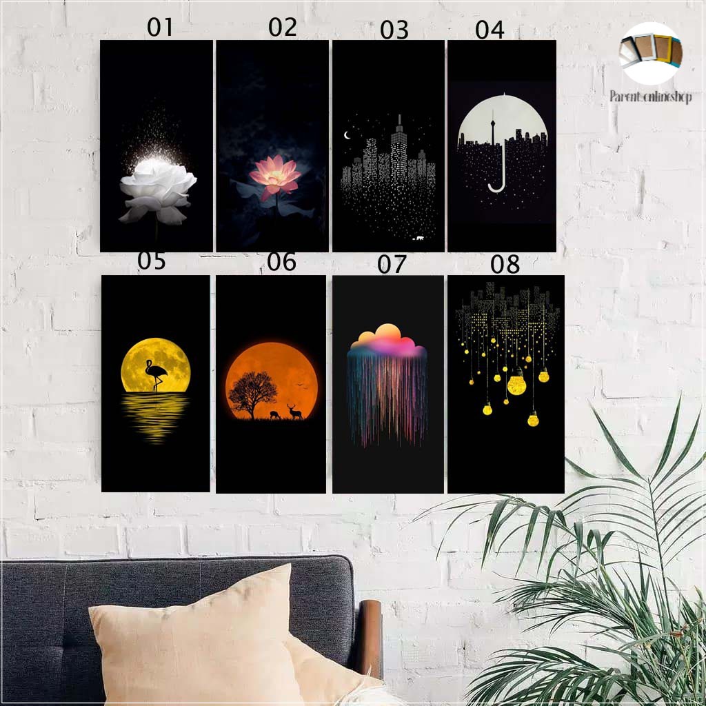 Hiasan Dinding Wall Decor Dekorasi Hiasan Gantung Gambar Pajangan Hitam Black Aesthetic MDF