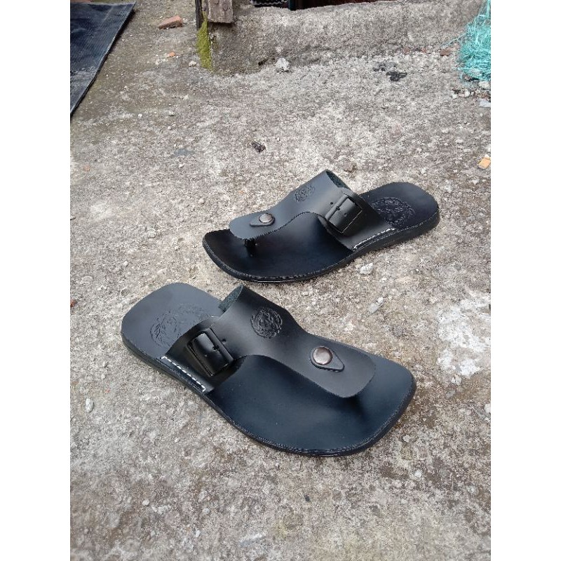 sandal japit gesper bahan full kulit sandal pria terbaru sandal berkulit sandal gesper