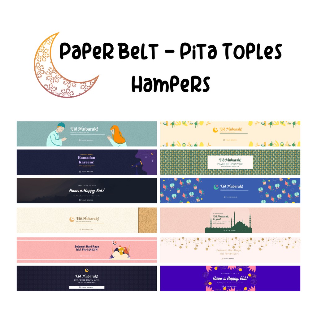 

[22 x 4 cm] Pita - Paper Belt - Label Segel Toples Hampers Lebaran 2025 Idul Fitri 1446H Custom Murah
