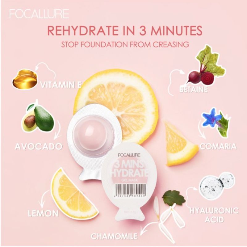 FOCALLURE  Mask Masker Wajah oles minutes hydrating can stop foundation from