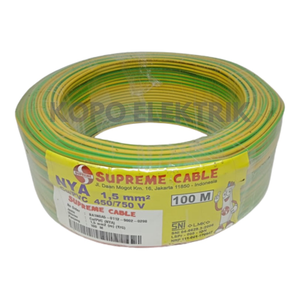 Kabel NYA Supreme 1.5mm Panjang 100 Meter