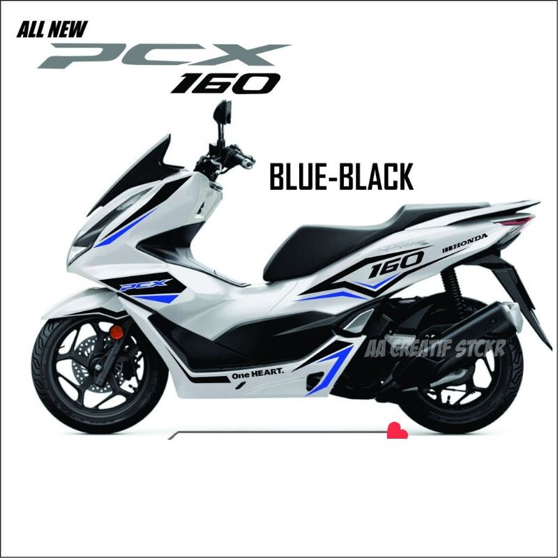 Sticker Pcx 160 Cutting Sticker Honda new Pcx 160 body putih sticker Hitam - silver