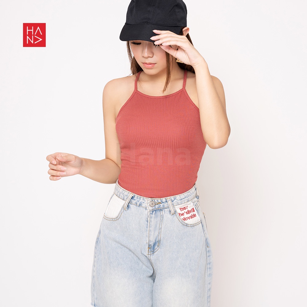 Hana Fashion - Nora Basic Crop Tank Top Rajut Atasan Wanita - TT309