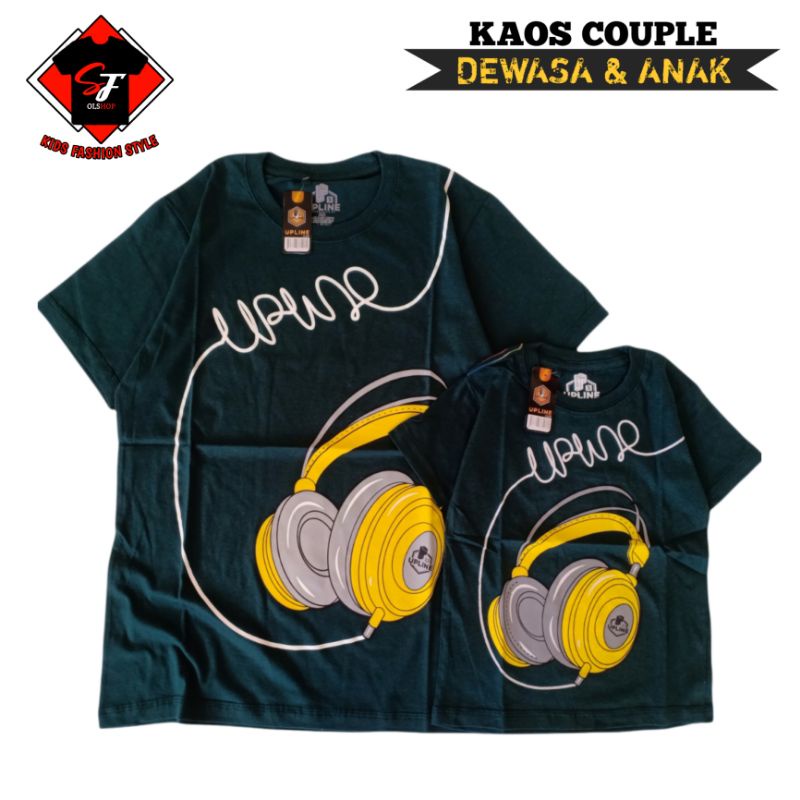 BAJU COUPLE ANAK & DEWASA/KAOS COUPLE ANAK & AYAH HIJAU BOTOL BISA COD