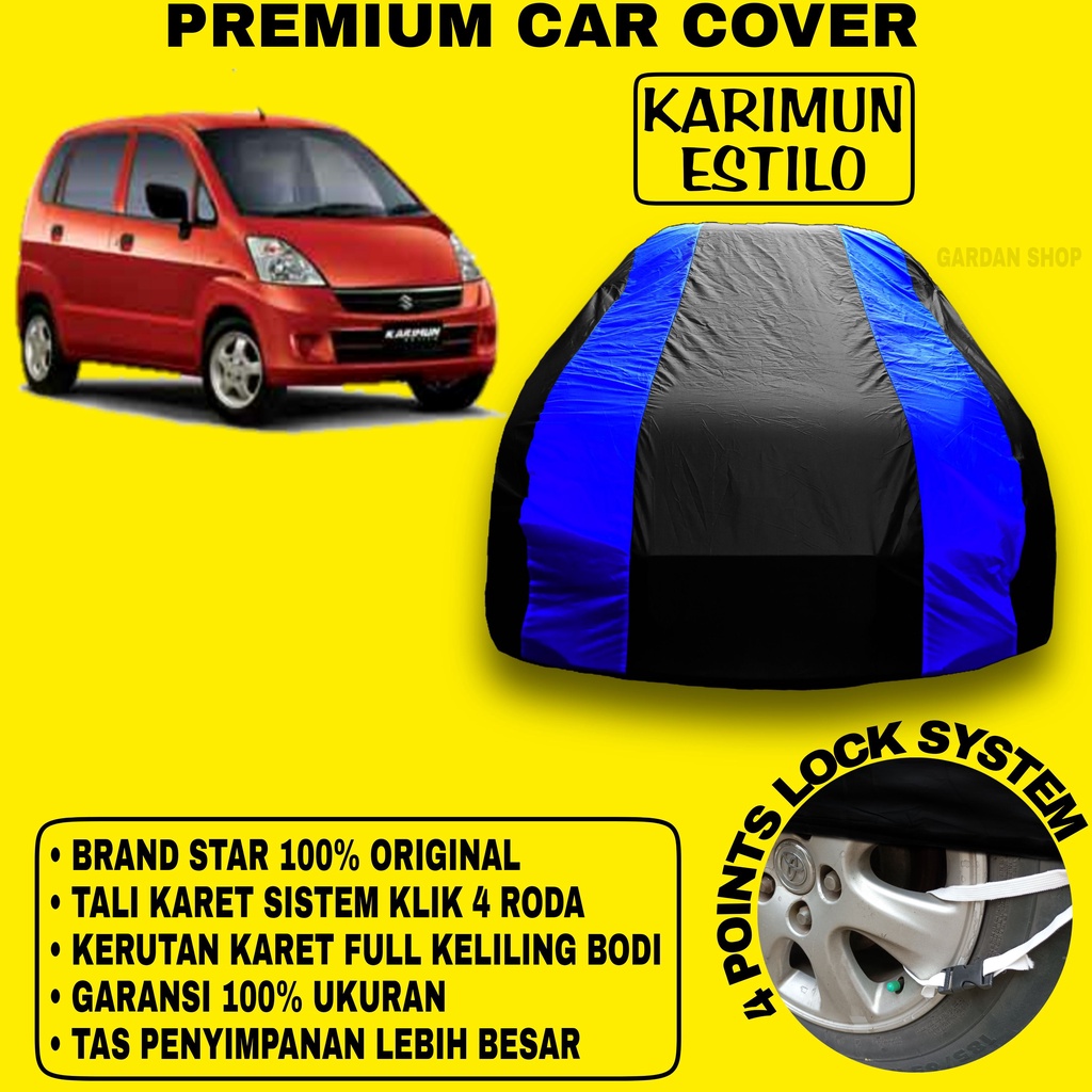 Body Cover KARIMUN ESTILO Sarung BIRU Penutup Pelindung Bodi Mobil Suzuki Estilo PREMIUM Blue Cover