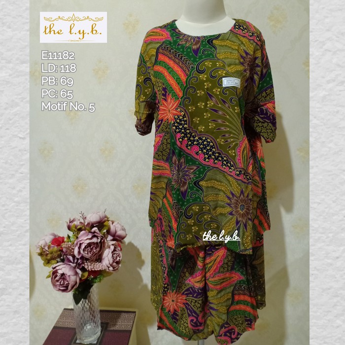 Terkini Daster Setelan Kulot Batik Kencana Ungu E11182 Murah