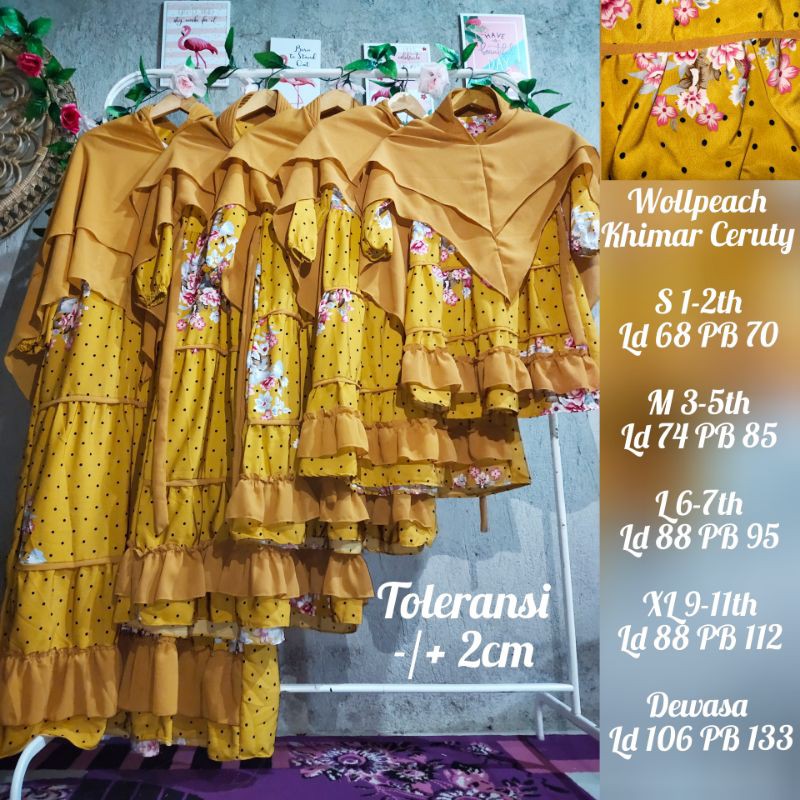 Couple ibu + 1,  2 &amp; 3 Anak (2kg) | gamis Couple | couple ibu dan anak