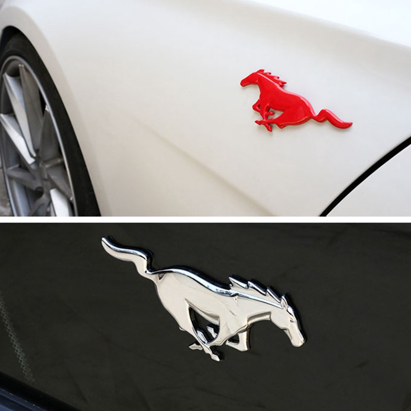 Night knight Stiker Emblem / Badge Motif Kuda 3D Bahan Metal untuk Mobil Ford Mustang