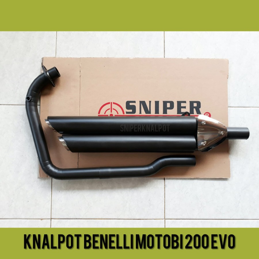 KNALPOT BENELLI MOTOBI 200 EVO DOUBLE VANES - BLACK DOFF