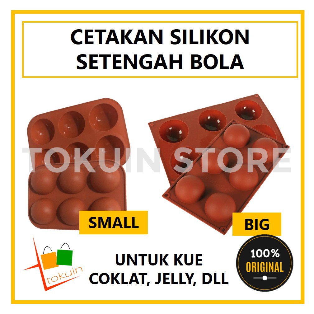 Cetakan Silikon Setengah Lingkaran Bulat Bola Kue Coklat Puding Sabun Es Batu Silicone Mold