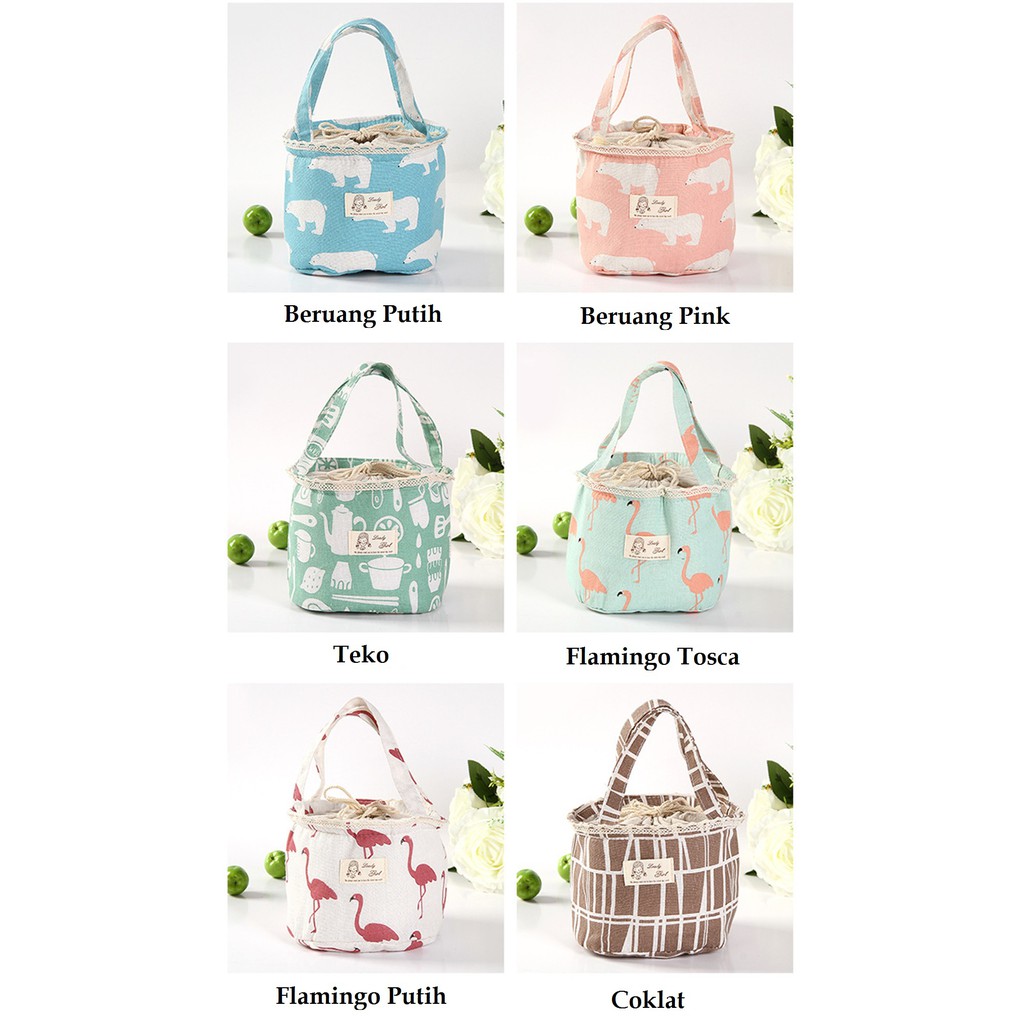 Travelmate Tas Bekal Lunch Bag Rantang Kotak Makan Cooler Bag Klasik  6 MOTIF penahan panas/dingin