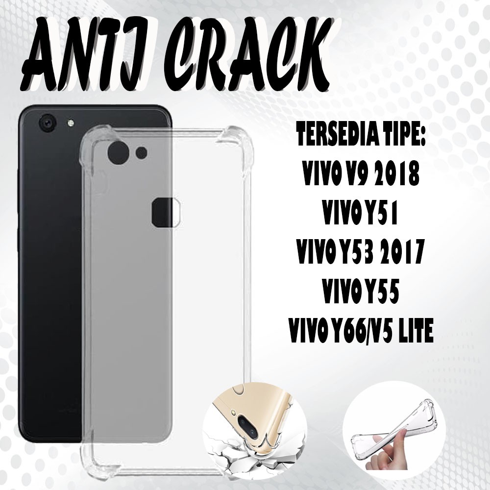 SILIKON KESING VIVO Anticrack Case VIVO V9 2018 Y51 Y53 2017 Y55 Y66 V5 Lite Anti Crack Casing