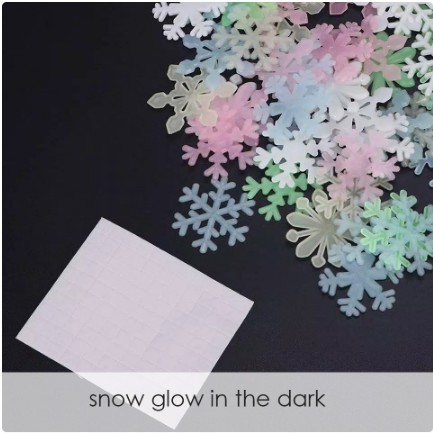 

SNOW GLOW IN THE DARK 15pcs mix color stiker bintang salju