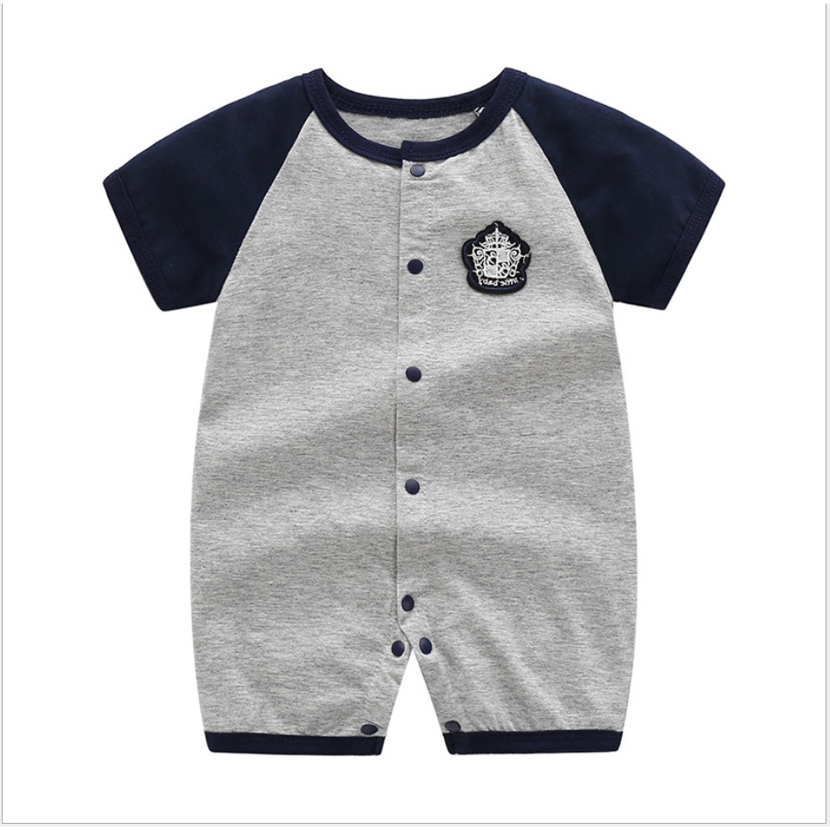 LP10- Pakaian Jumper / baju romper anak  laki laki lengan pendek/ motif dasi tuxedo