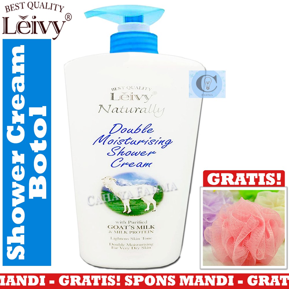 Leivy Shower Cream Botol Pump Original Sabun Susu Kambing Sabun Pemutih Badan Sabun Mandi