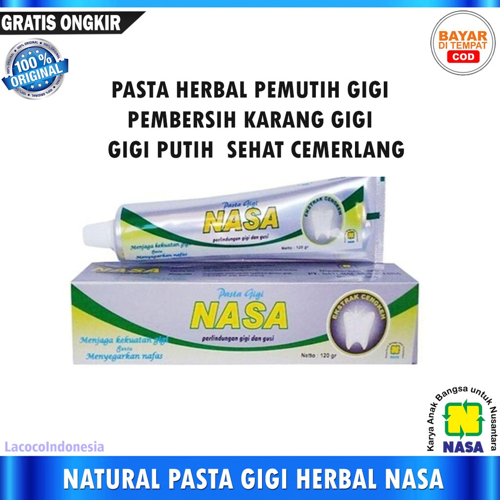 PEMUTIH GIGI - PASTA GIGI NASA - PENGHILANG KARANG GIGI - ODOL NASA - PASTA GIGI PEMUTIH - ODOL PEMU
