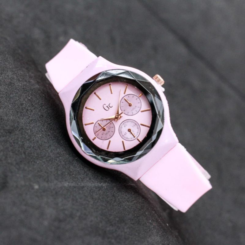 JAM TANGAN WANITA CEWEK FASHION GC SILICONE RUBBER WARNA MURAH