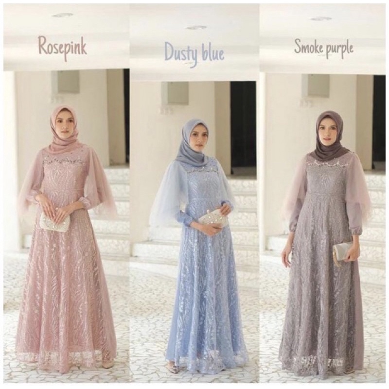 DRESS MODERN BRUKAT/DRESS LAMARAN KOMBINASI BRUKAT