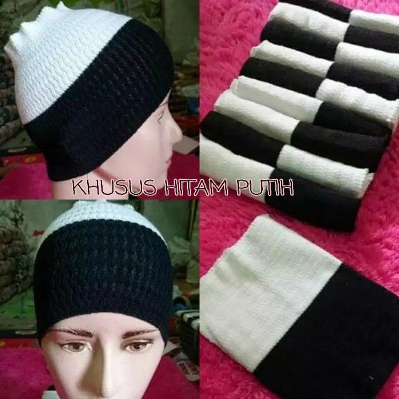 ciput rajut polos/ciput rajut hitam/ciput rajut putih