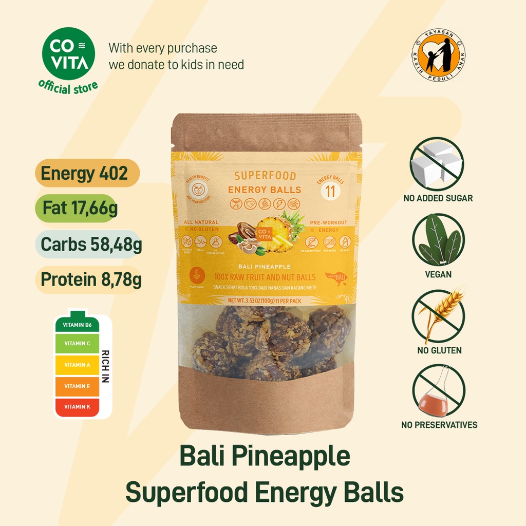 

Covita Superfood Energy Balls - Bali Pineapple