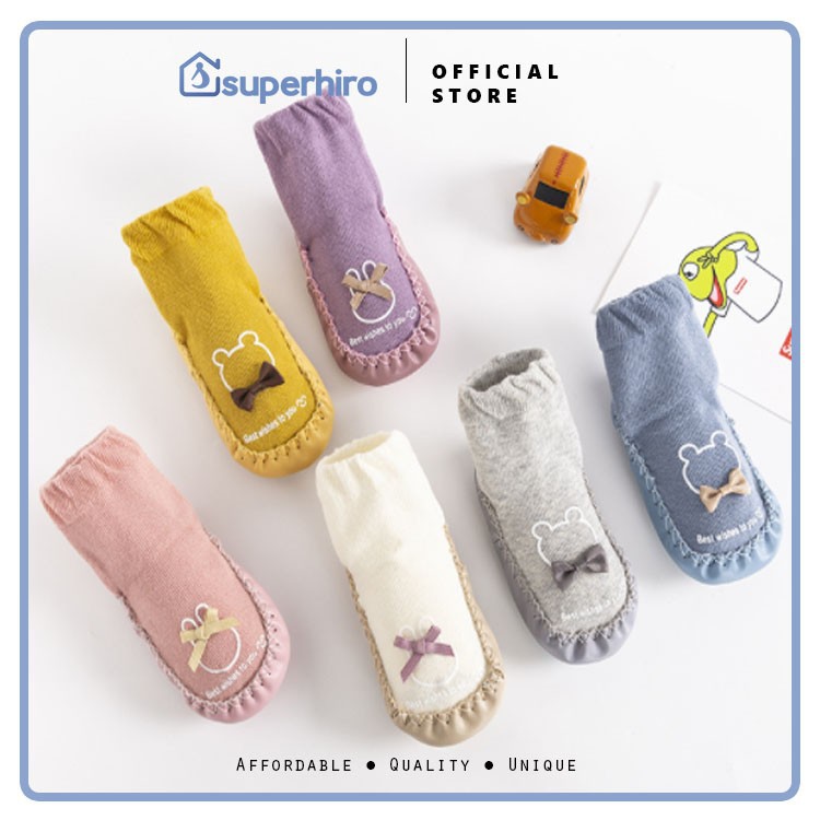 Baby Prewalked Long Socks Sepatu leather Bayi Belajar Jalan