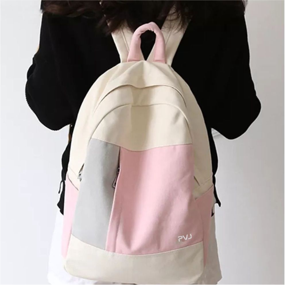 PVJ - Tas Sekolah Ransel Anak Perempuan Polos Korea Style Backpack School