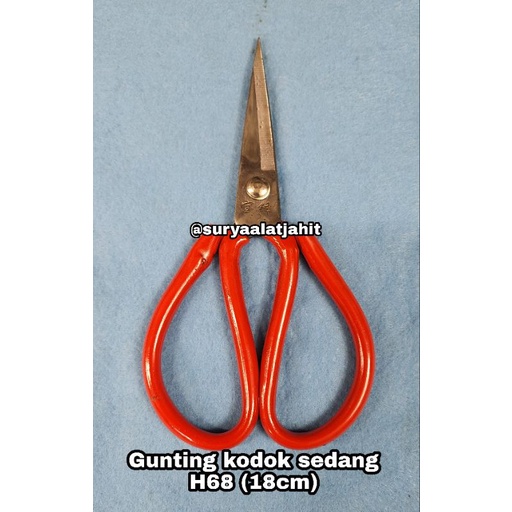 Gunting Kodok H68 (18cm) sedang gagang merah =8.000/1pcs