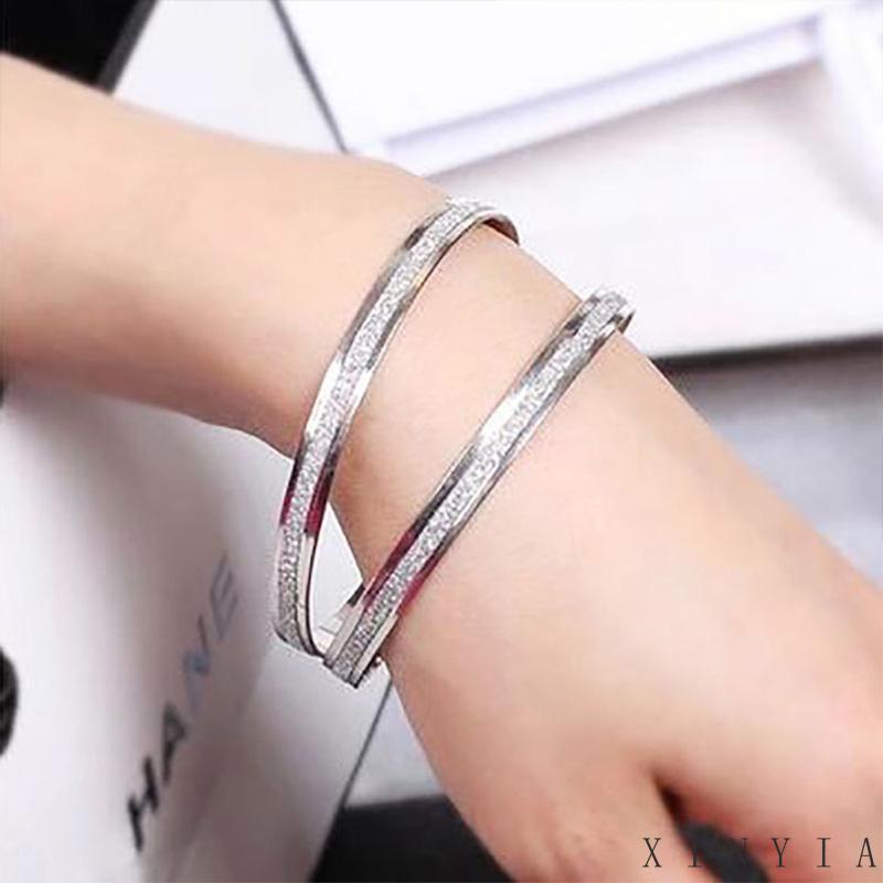 Xia.id Gelang Tangan Wanita Desain Bulat Ganda Simple