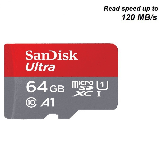 MICRO SD CARD SANDISK 64GB NON ADAPTER SANDISK C10 120MB/S