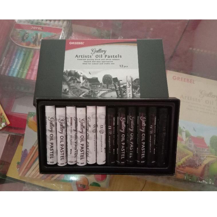 

NEW PRODUCT Ecer crayon soft oil pastel greebel artists black and white hitam putih ♖ 860