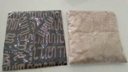 Zola_batik Batik Couple Brokat Tile Selendang Nuna Brown Aksara Azzura High Quality - Couple Mahira