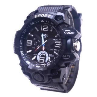 Jam Tangan Pria Analog Rubber Pilot PLT1543 Crono Hiasan